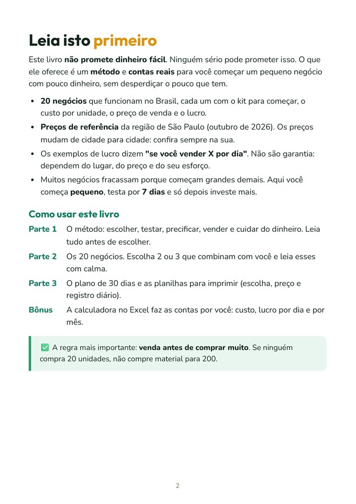 Página de Renda Extra Brasil
