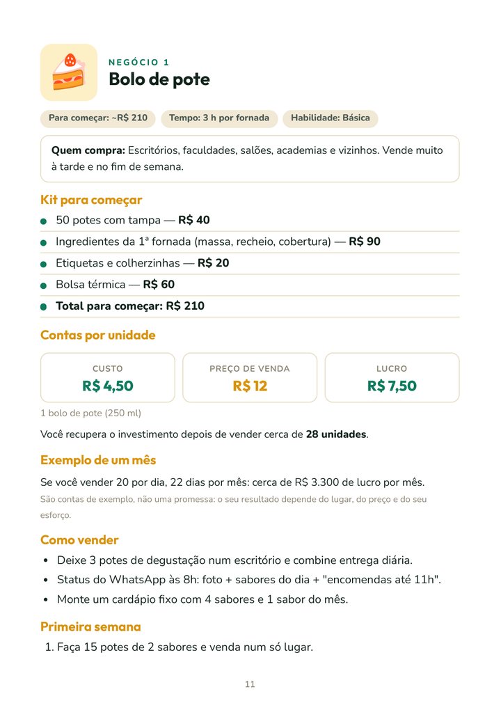 Página de Renda Extra Brasil