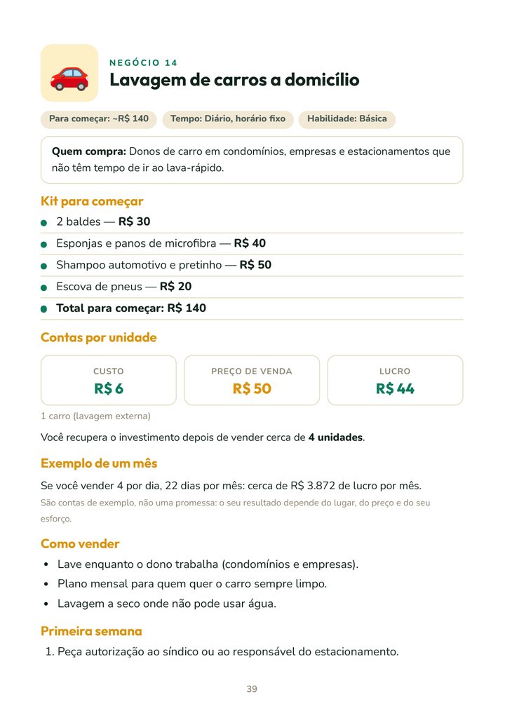 Página de Renda Extra Brasil